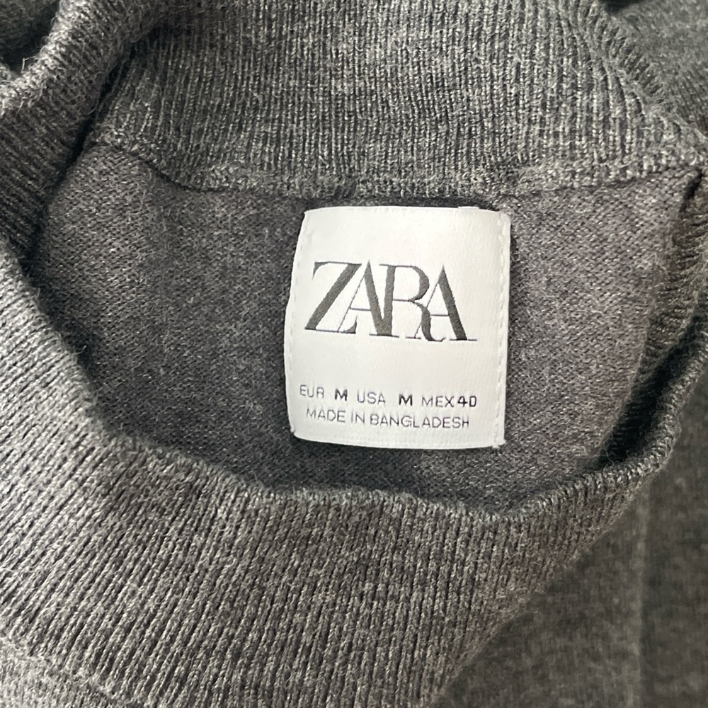 Zara Men's Dark Gray Crewneck Sweater - Picture 5 of 6